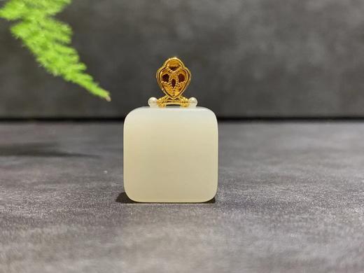 【御珠宫坊】金镶羊脂白玉牌 商品图5