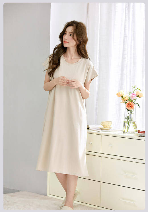 限时9折【居家睡裙系列】A类 自带胸垫款 隐形更贴心 柔软面料宽松版型 不拘束SQ3034B-CC 商品图6