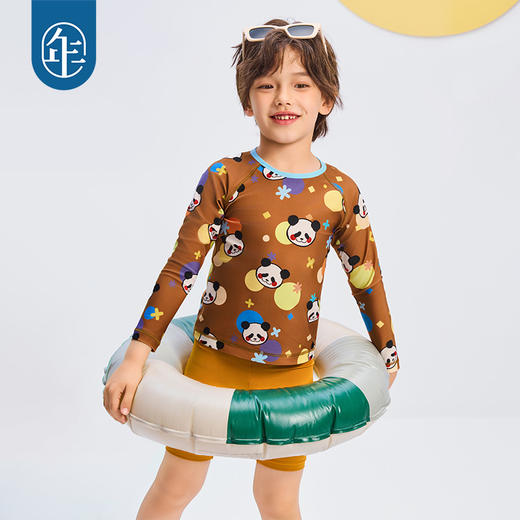 【年衣】童装分体泳衣25夏新款卡通男女童泳装长袖裤子盼达多多泳装 商品图1