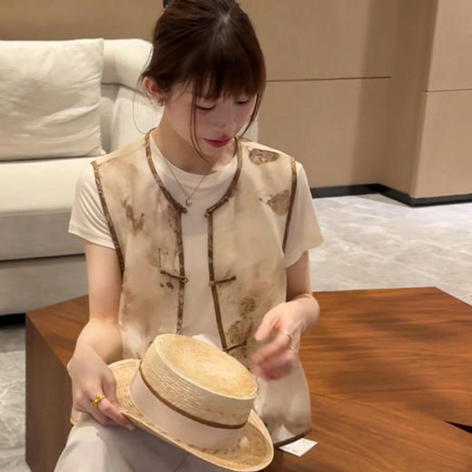 【预售7天】良木礼真丝拼色马甲（350509） 商品图0