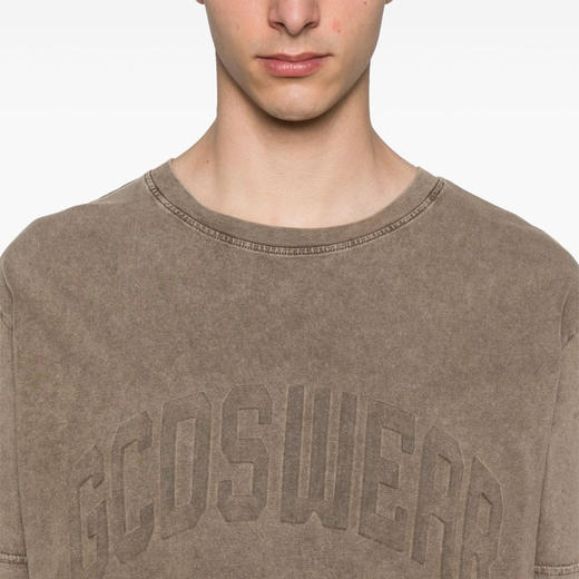 GCDS 男士字母徽标压花棉质圆领短袖T恤 深棕色 B1CM2320JH7 39 商品图2