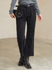 黑色微喇开衩牛仔裤 高腰显瘦显腿长九分裤 春秋季复古百搭休闲喇叭裤 商品缩略图0