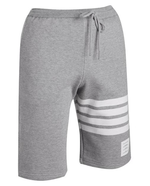 THOM BROWNE 汤姆·布朗 男士经典条纹系带休闲短裤 灰色 MJQ012H 00535