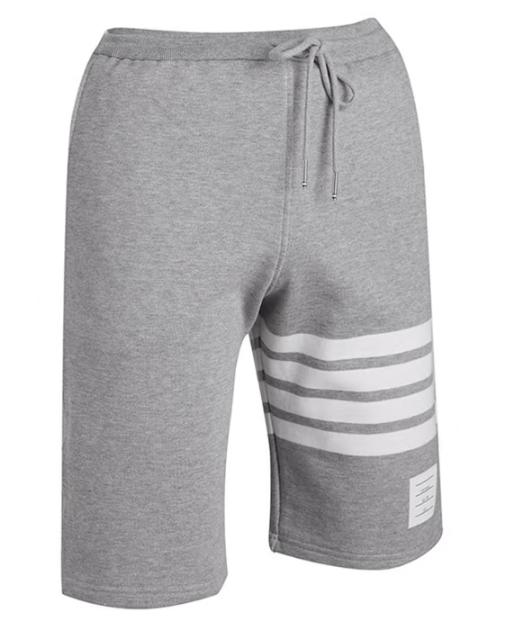 THOM BROWNE 汤姆·布朗 男士经典条纹系带休闲短裤 灰色 MJQ012H 00535 商品图0