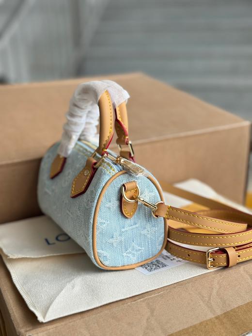 D061822丹宁浅色牛仔包可调节肩带单肩包手提包 商品图7