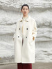 米白色双排扣羊毛长款大衣，复古翻领 + 简约剪裁 + 软糯质感，承包你冬日通勤与出街的高级气质与保暖双在线穿搭 商品缩略图0