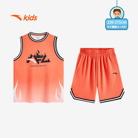 安踏儿童套装男大童篮球系列运动透气篮球比赛套352531201