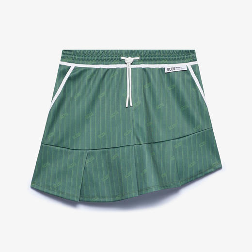 GCDS 女士字母徽标标签细条纹迷你短裙 绿色 B1CW3203JH4 85 商品图0