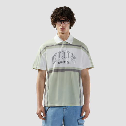 GCDS 男士字母徽标印花棉质圆领短袖T恤 浅绿色 B1CM2504JE9 82 商品图1