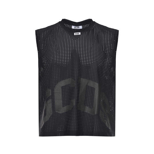 GCDS 男士字母徽标印花涤纶混纺背心 黑色 B1CM2806JI3 99 商品图0