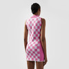 GCDS 女士字母徽标格纹半拉链迷你连衣裙 粉色 B1CW1015KH7 55 商品缩略图2