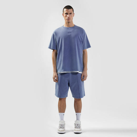 GCDS 男士字母徽标标签棉质圆领短袖T恤 深紫色 B1CM2320JH5 69 商品图3