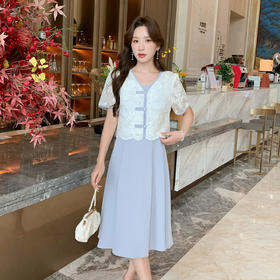 奢姿大码女装2025夏季复古气质V领两件套胖妹妹国风新中式套装9952953421