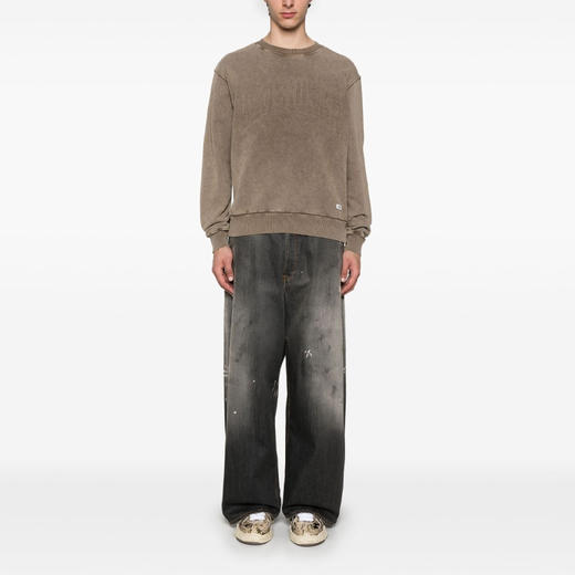 GCDS 男士字母徽标压花棉质长袖运动卫衣 深棕色 B1CM1512JH6 39 商品图3