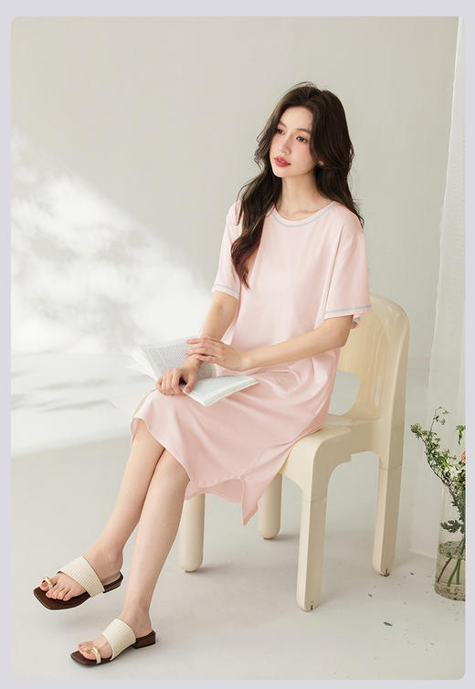 限时9折【居家睡裙系列】A类 自带胸垫款 隐形更贴心 柔软面料宽松版型 不拘束SQ3034B-CC 商品图3