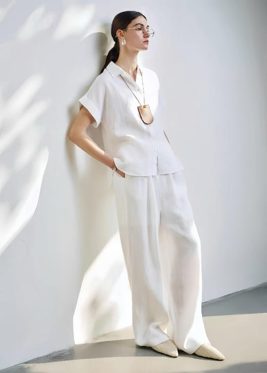 OURWE松弛轻奢亚麻长裤 商品图4