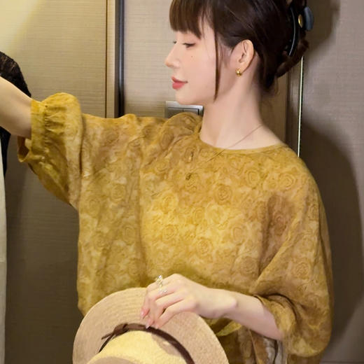 【预售7天】良木礼苎麻印花小衫（5063） 商品图2