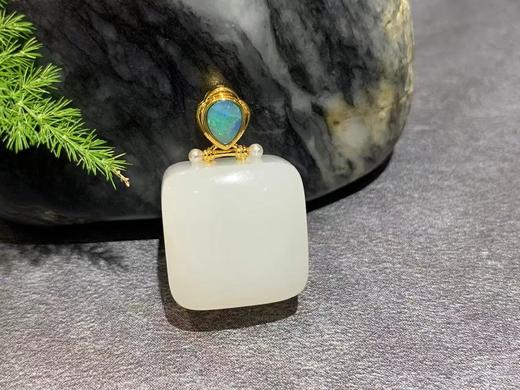 【御珠宫坊】金镶羊脂白玉牌 商品图3