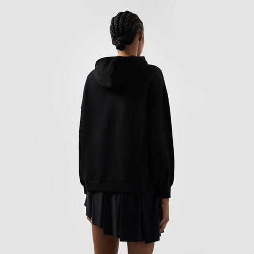 GCDS 女士字母徽标印花棉质休闲连帽迷你连衣裙 黑色 B1CW1002JI3 99 商品图2