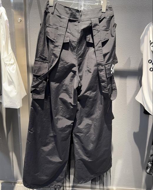 仓发WS口袋字母印花工装背带裤40515（黑）夏季 342170260321 商品图1