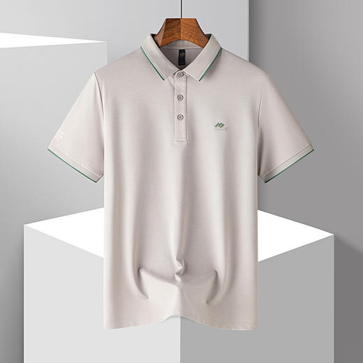 【防晒凉感醋酸亚麻桑蚕丝】罗蒙男士夏季短袖Polo衫经典翻领休闲商务通勤t恤男短袖 商品图2