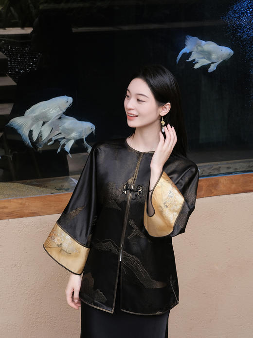 盛唐牡丹| 螺钿西阵织真丝织金外套 商品图4