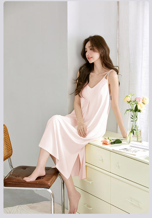限时9折【居家睡裙系列】A类 自带胸垫款 隐形更贴心 柔软面料宽松版型 不拘束SQ3034B-CC 商品图1