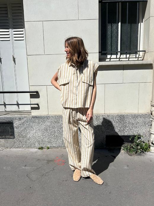 Ginette Garde  ANGELE马甲衬衫-黄条纹 商品图1