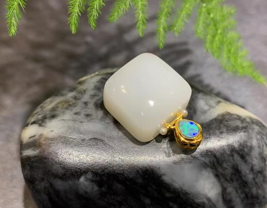 【御珠宫坊】金镶羊脂白玉牌 商品图7