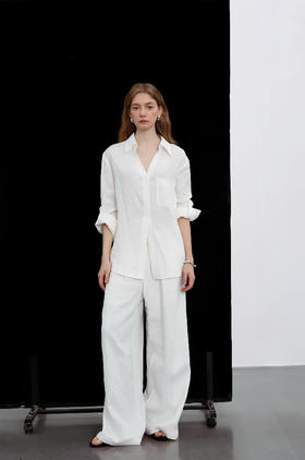 OURWE松弛轻奢亚麻长裤