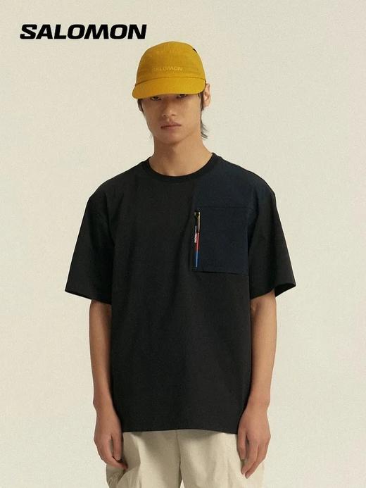 Salomon萨洛蒙户外山野型格UNI BLAST系列 时尚简约宽松速干圆领短袖口袋多舒适T恤 男女同款！ 商品图0