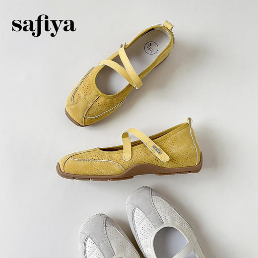 预售7天|Safiya/索菲娅2025芭蕾风休闲透气魔术贴浅口百搭玛丽珍单鞋SFD3111418 商品图9