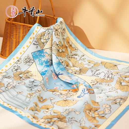 牛首山万事利联名一叶菩提系列双面印花方巾真丝复古送妈妈节日礼 商品图2