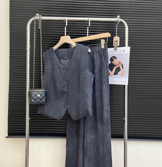 Michael Klein 老钱风天丝亚麻马甲裤子套装 上衣7560裤子7561（下单3-7天发货） 商品图3