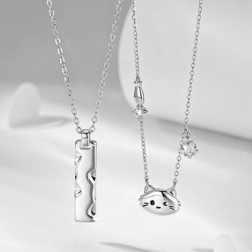 卡蒂罗/KADER 🐱猫咪日记情侣项链 萌趣猫与鱼甜美可爱原创设计可调节锁骨链  简约时尚甜蜜饰爱吊坠 商品图8