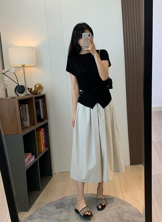 丝滑裸感真丝莱赛尔交叠扭结设计瘦瘦衫 商品图9