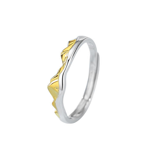 卡蒂罗/KADER 浪漫山峰情侣对戒 神圣珠峰浪漫女神小众不规则设计开口可调节素圈一对 简约时尚不撞款钟爱久久 商品图4