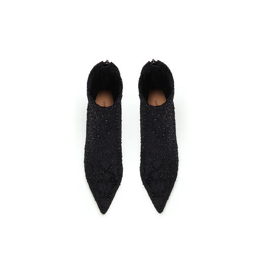 westory2023秋季新款百搭网红细跟尖头弹力靴少女气质亮皮W23DS82821 商品图2