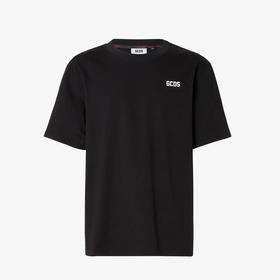 GCDS 男士字母徽标印花棉质圆领短袖T恤 黑色 A2OM2302JE7 99