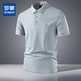 【7A抗菌凉感】罗蒙男士夏季暗纹提花抗皱商务polo衫男士短袖男t恤体恤