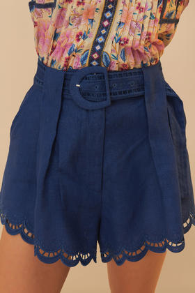 Farm Rio - Richelieu Running Shorts - Navy Blue - 女装 - 短裤 - 深蓝色