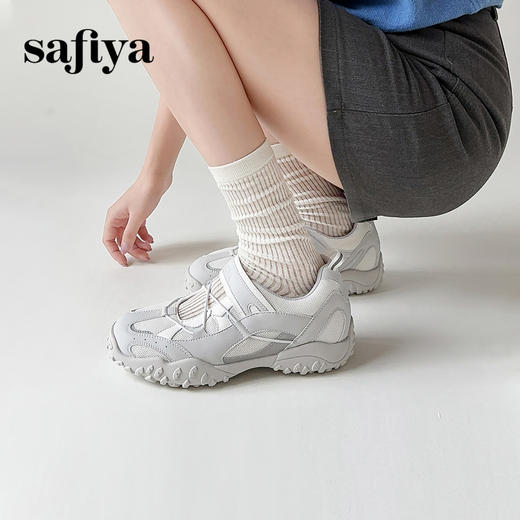 预售7天|Safiya/索菲娅2025芭蕾风魔术贴透气网面百搭机能德训休闲鞋SFD3111417 商品图4