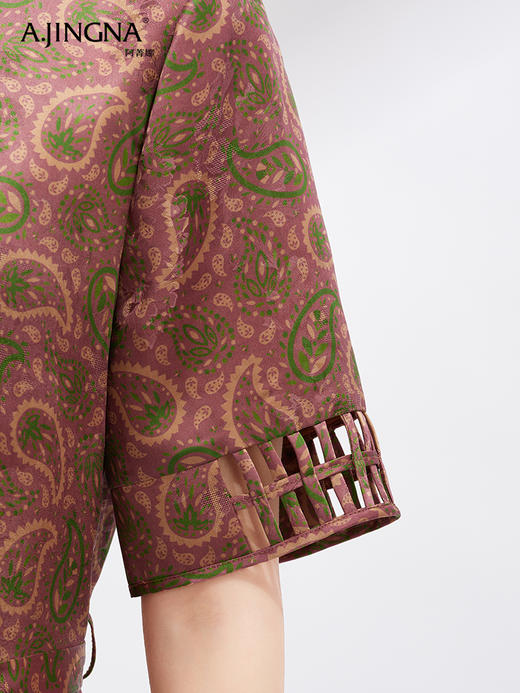 【凉爽宜人】阿菁娜夏日国风新中式香云纱腰果花连衣裙F30X212060 商品图4