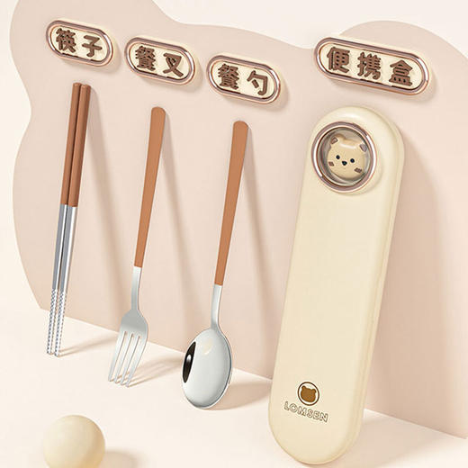 【跨境出口德国便携餐具】304不锈钢便携餐具学生餐具ins风高颜值勺子筷子叉子套装露营餐具 商品图4