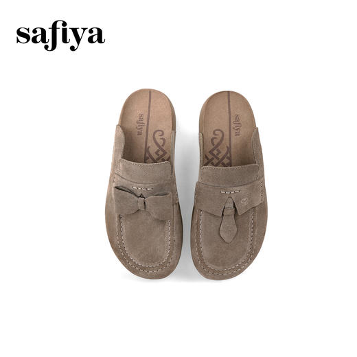 Safiya/索菲娅2025复古反绒外穿包头百搭厚底休闲懒人勃肯鞋SFD3110074 商品图4