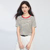 【周四狂欢价】熙世界正肩条纹T恤短袖女2025夏新款时尚小个子休闲撞色圆领上衣 商品缩略图3