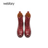 westory2021年秋季新款短靴女平底单靴马丁靴英伦风W21DS81111 商品缩略图4