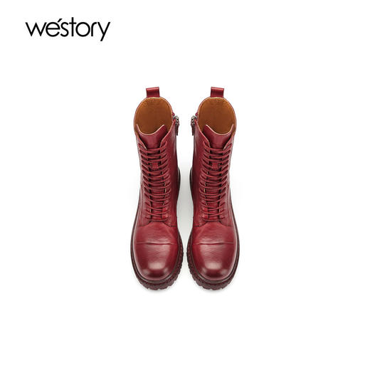 westory2021年秋季新款短靴女平底单靴马丁靴英伦风W21DS81111 商品图4