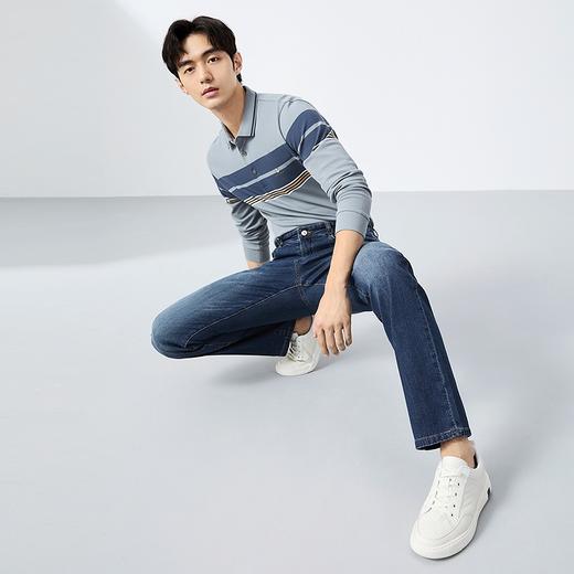 【吸湿排汗】柒牌直筒牛仔裤男士春季新款休闲百搭水洗中青年长裤128H72780 商品图3