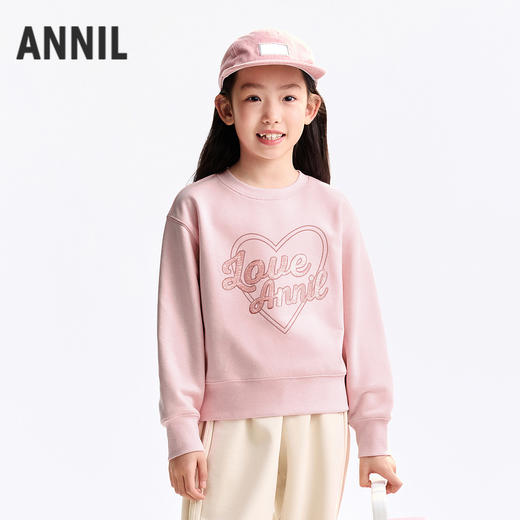 女童圆领长袖卫衣秋季新款安奈儿童装EG531515 商品图0